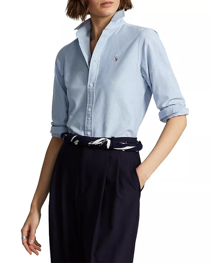 Polo Ralph Lauren Women's Blue Cotton Oxford Shirt