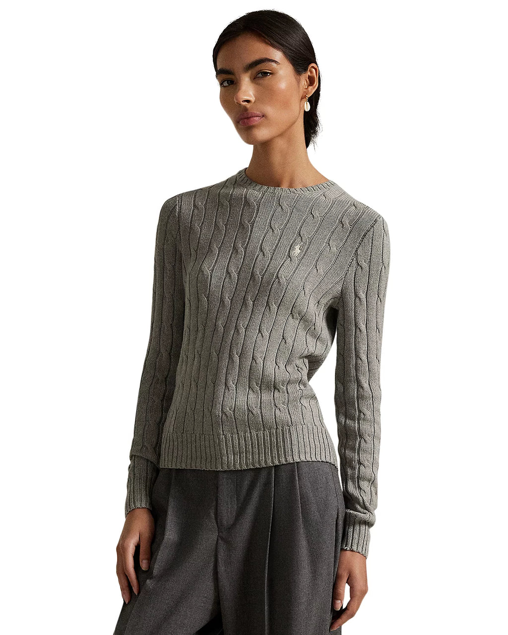 Polo Ralph Lauren Women’s Cable-Knit Sweater Gray