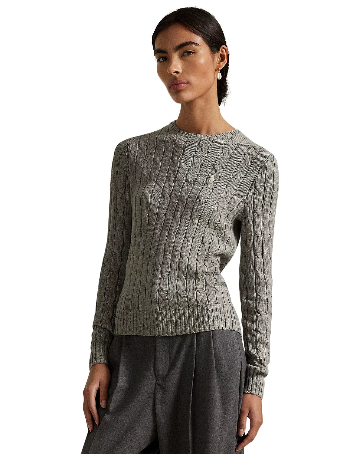 Polo Ralph Lauren Women’s Cable-Knit Sweater Gray