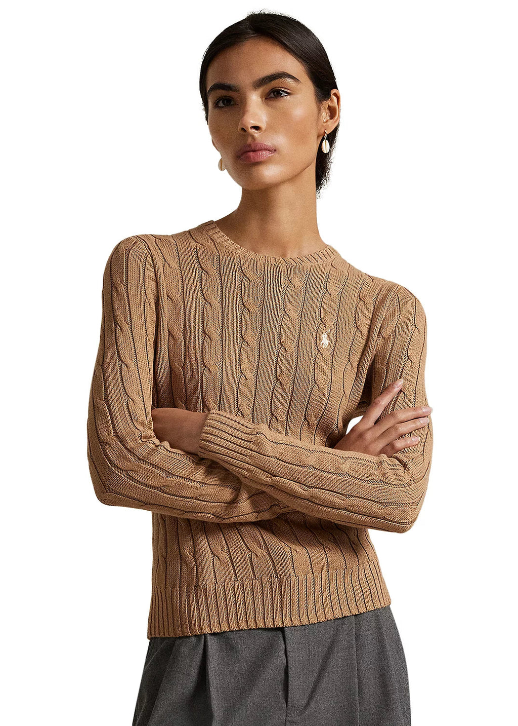 Polo Ralph Lauren Women’s Cable-Knit Sweater Brown