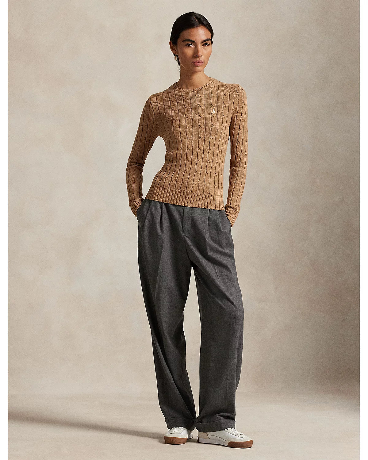 Polo Ralph Lauren Women’s Cable-Knit Sweater Brown