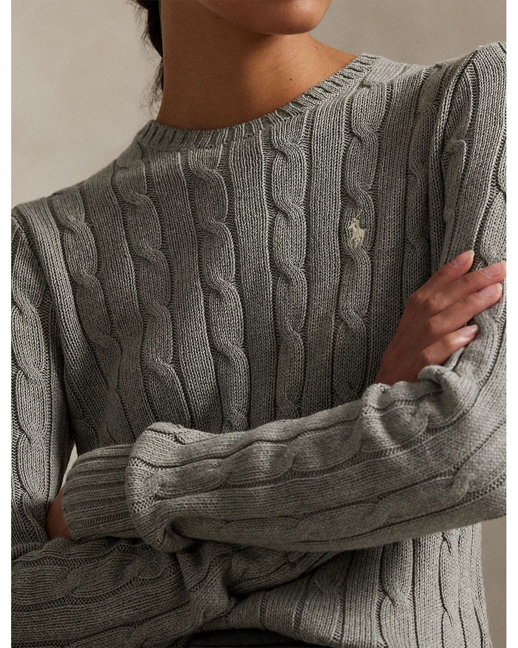 Polo Ralph Lauren Women’s Cable-Knit Sweater Gray