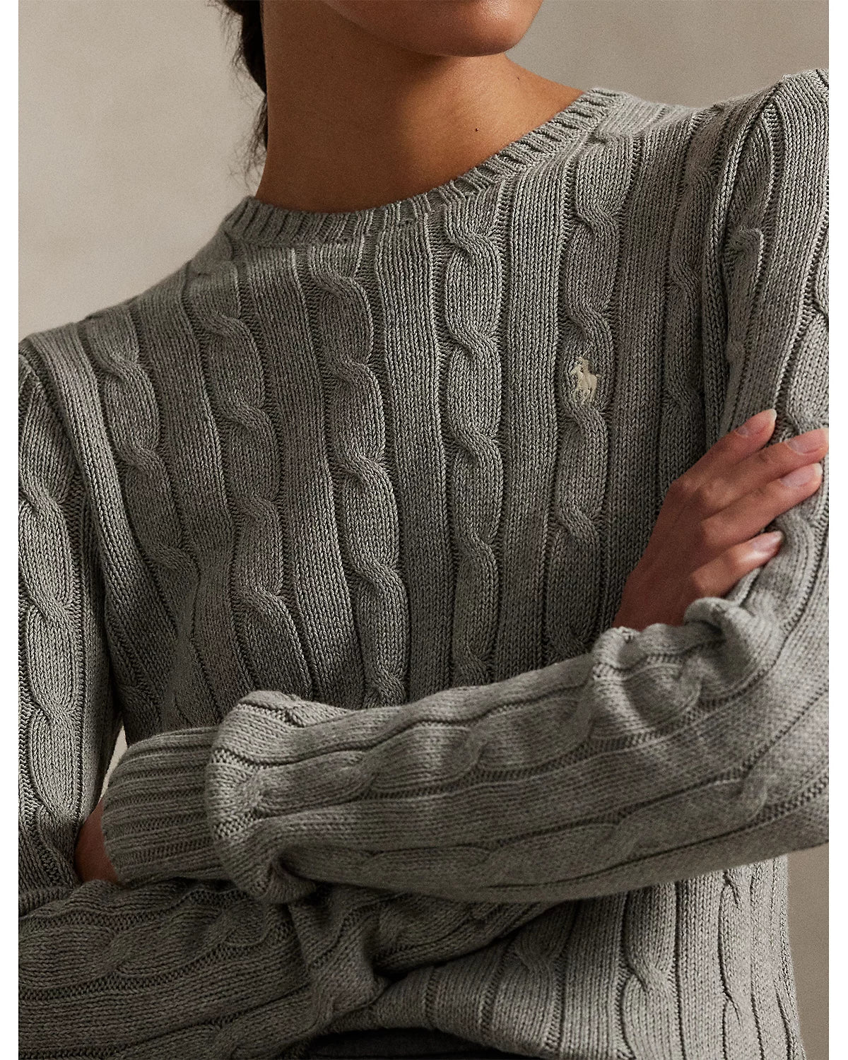 Polo Ralph Lauren Women’s Cable-Knit Sweater Gray