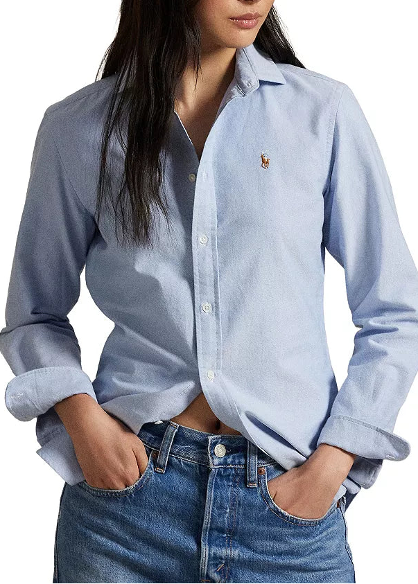 Polo Ralph Lauren Women's Blue Cotton Oxford Shirt