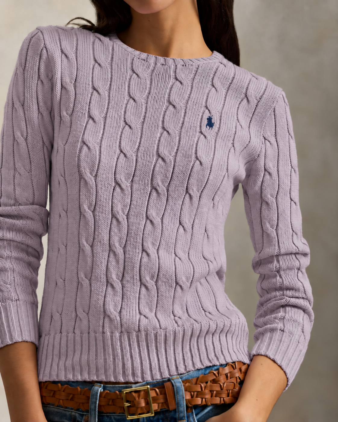 Polo Ralph Lauren Women’s Cable-Knit Sweater Dusty Lavender