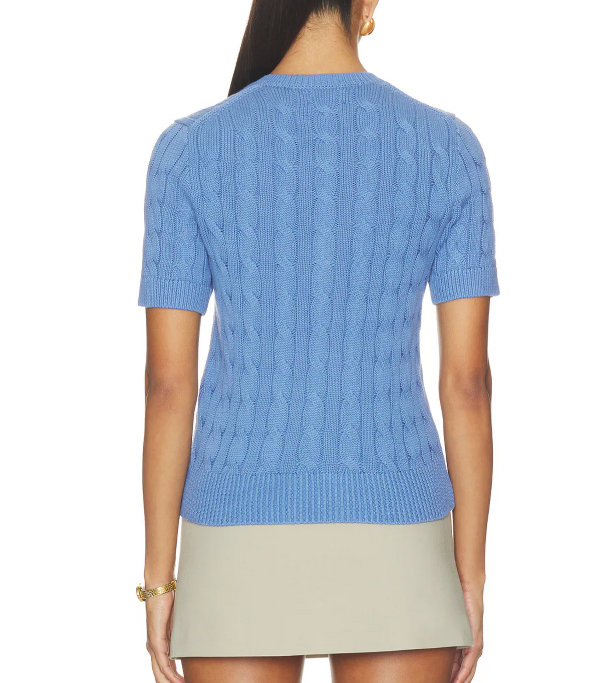 Polo Ralph Lauren Women’s Cable-Knit Short-Sleeve Cardigan – Blue