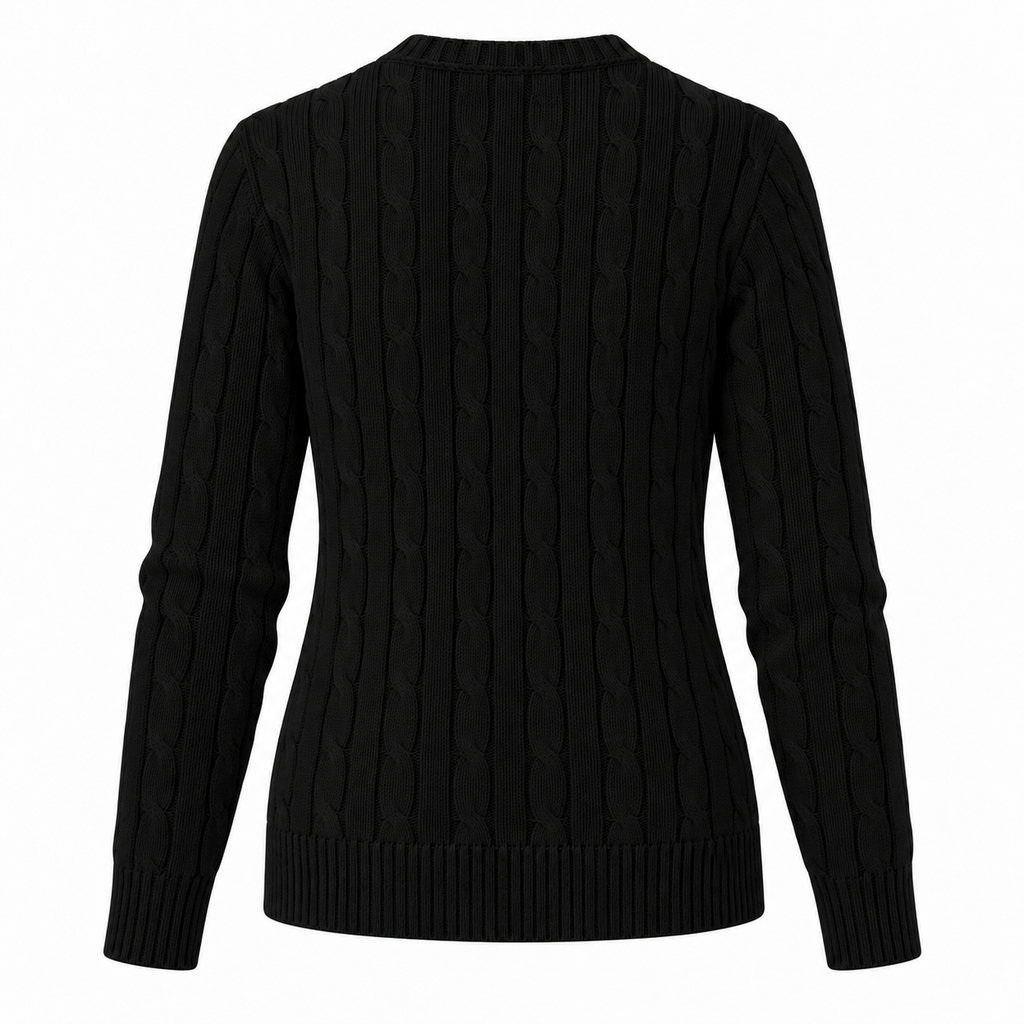 Polo Ralph Lauren Women’s Cable-Knit V-Neck Sweater –Black