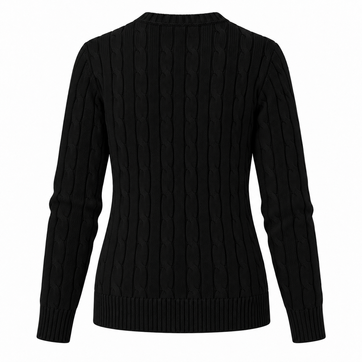 Polo Ralph Lauren Women’s Cable-Knit V-Neck Sweater –Black