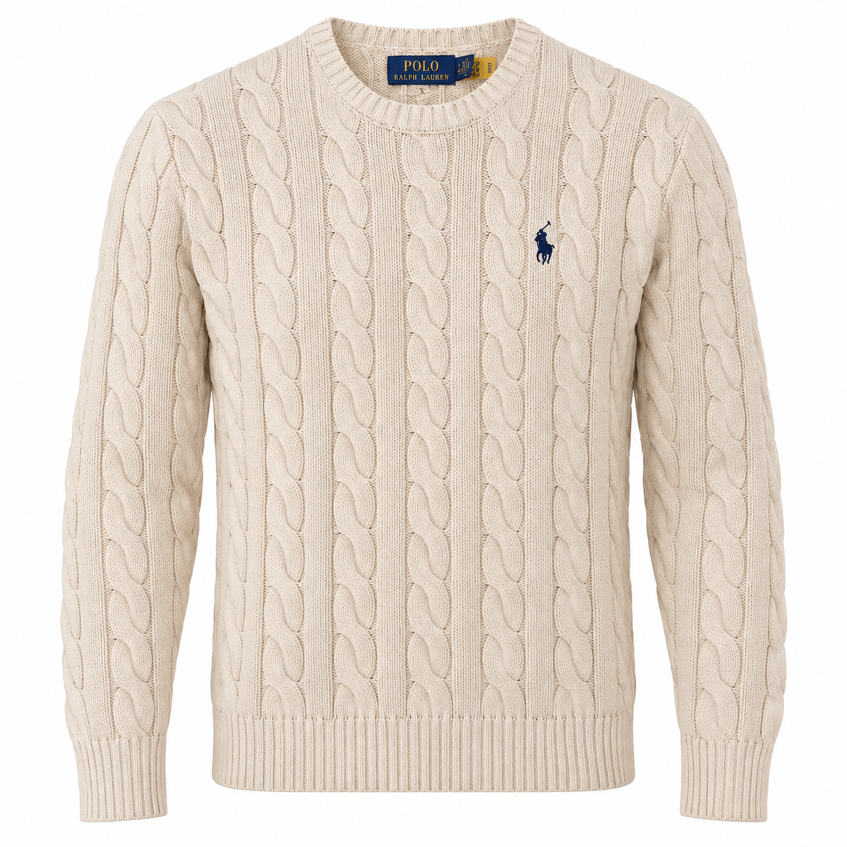 Polo Ralph Lauren Men’s Cotton Cable-Knit Crewneck Sweater-Ivory