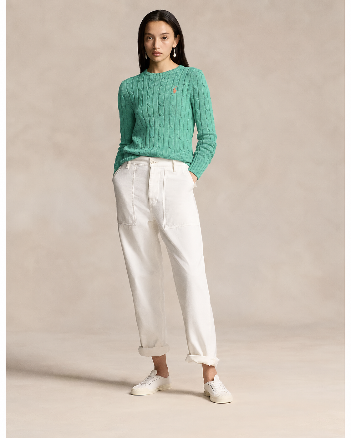Polo Ralph Lauren Women’s Cable-Knit Sweater Green