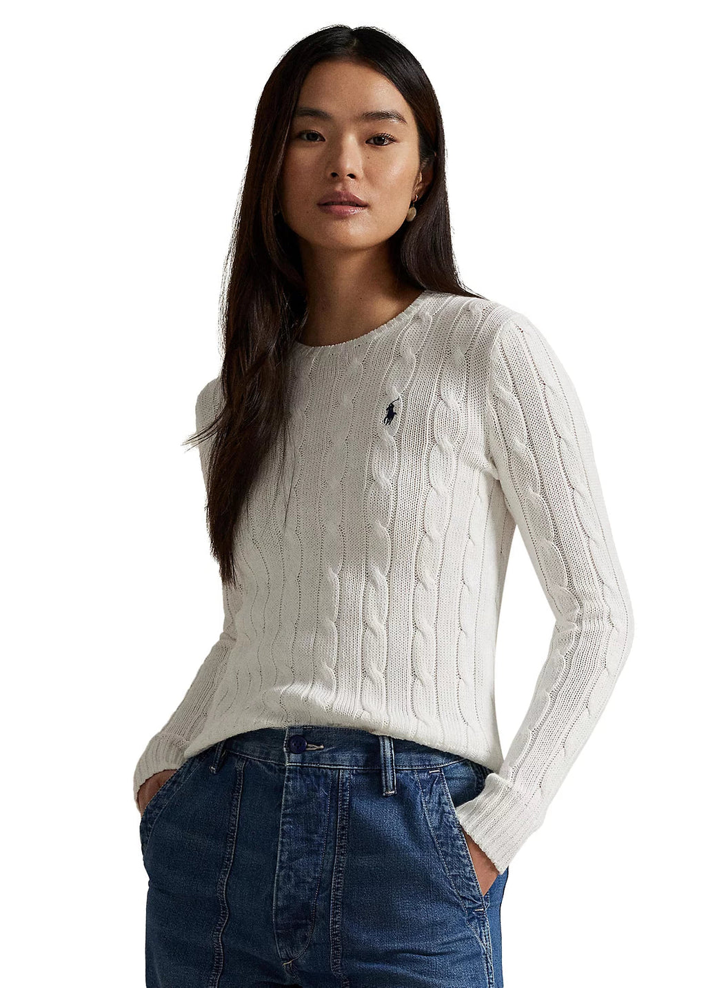Polo Ralph Lauren Women’s Cable-Knit Sweater White