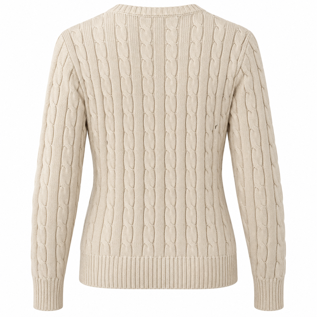 Polo Ralph Lauren Women’s Cable-Knit V-Neck Sweater –Ivory