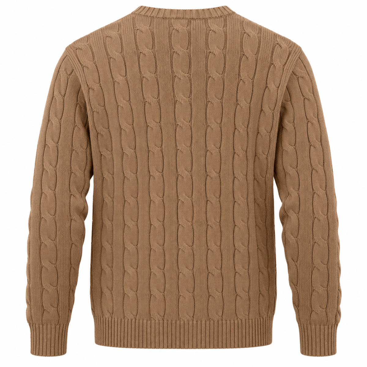 Polo Ralph Lauren Men’s Cotton Cable-Knit Crewneck Sweater-Brown
