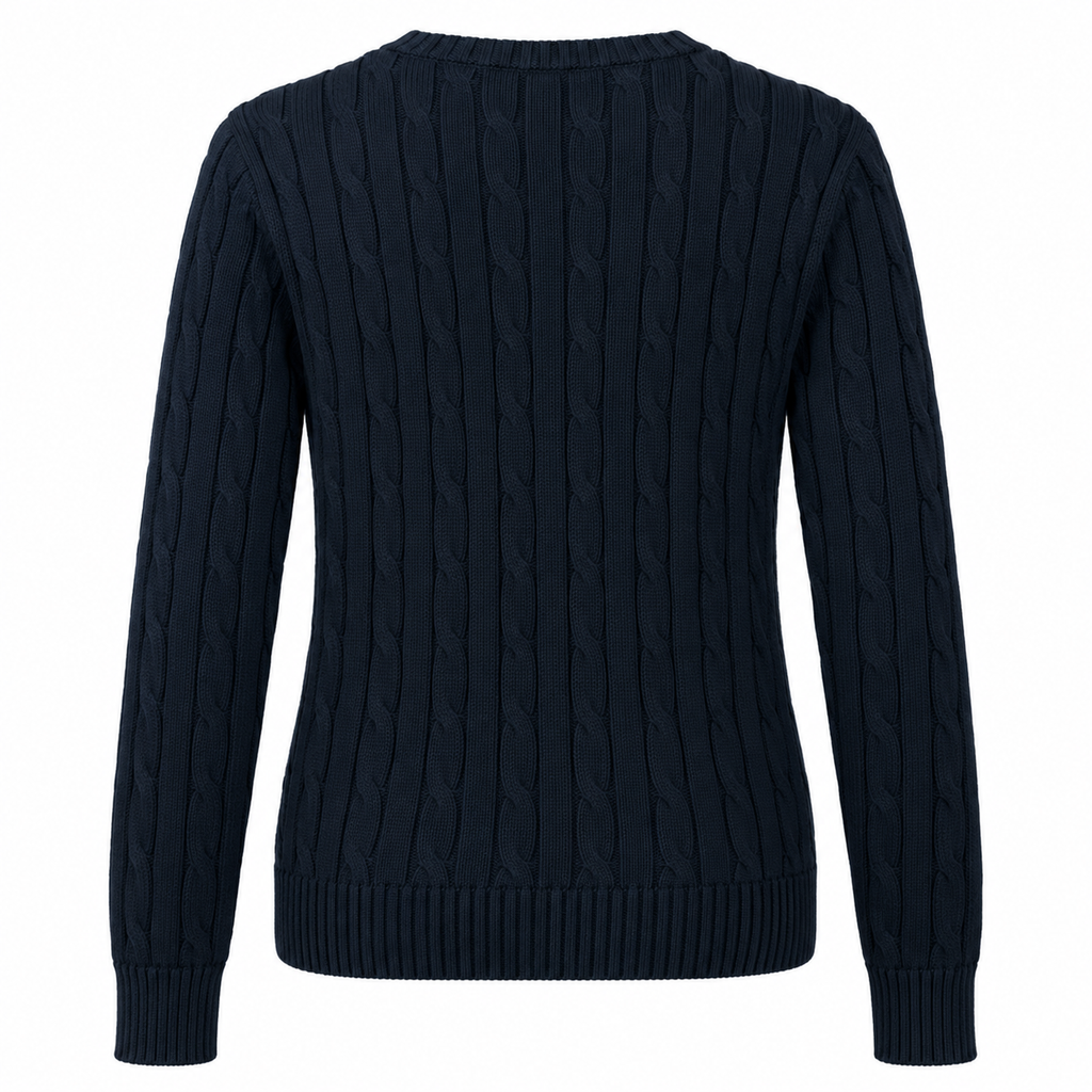 Polo Ralph Lauren Women’s Cable-Knit V-Neck Sweater –Navy