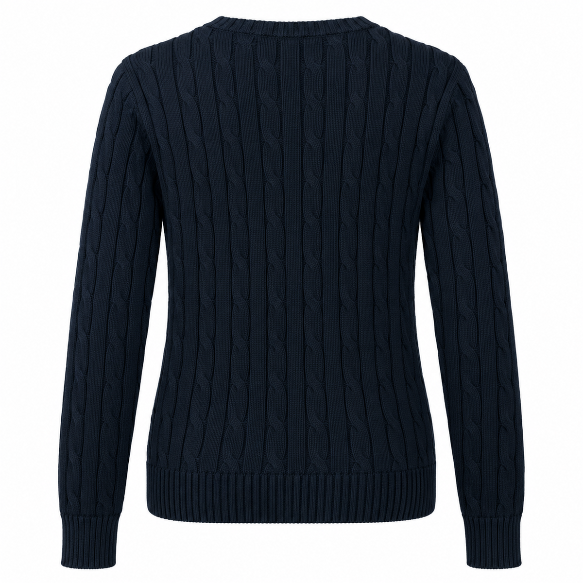 Polo Ralph Lauren Women’s Cable-Knit V-Neck Sweater –Navy
