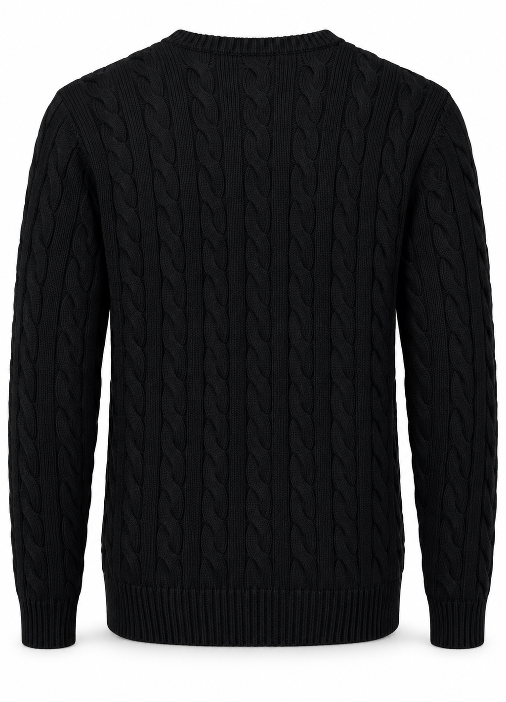 Polo Ralph Lauren Men’s Cotton Cable-Knit Crewneck Sweater-Black