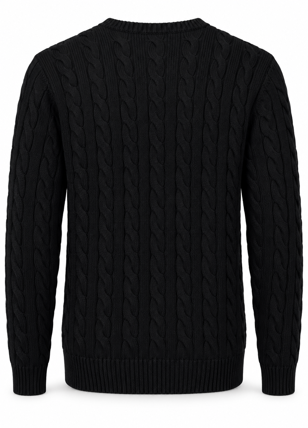Polo Ralph Lauren Men’s Cotton Cable-Knit Crewneck Sweater-Black