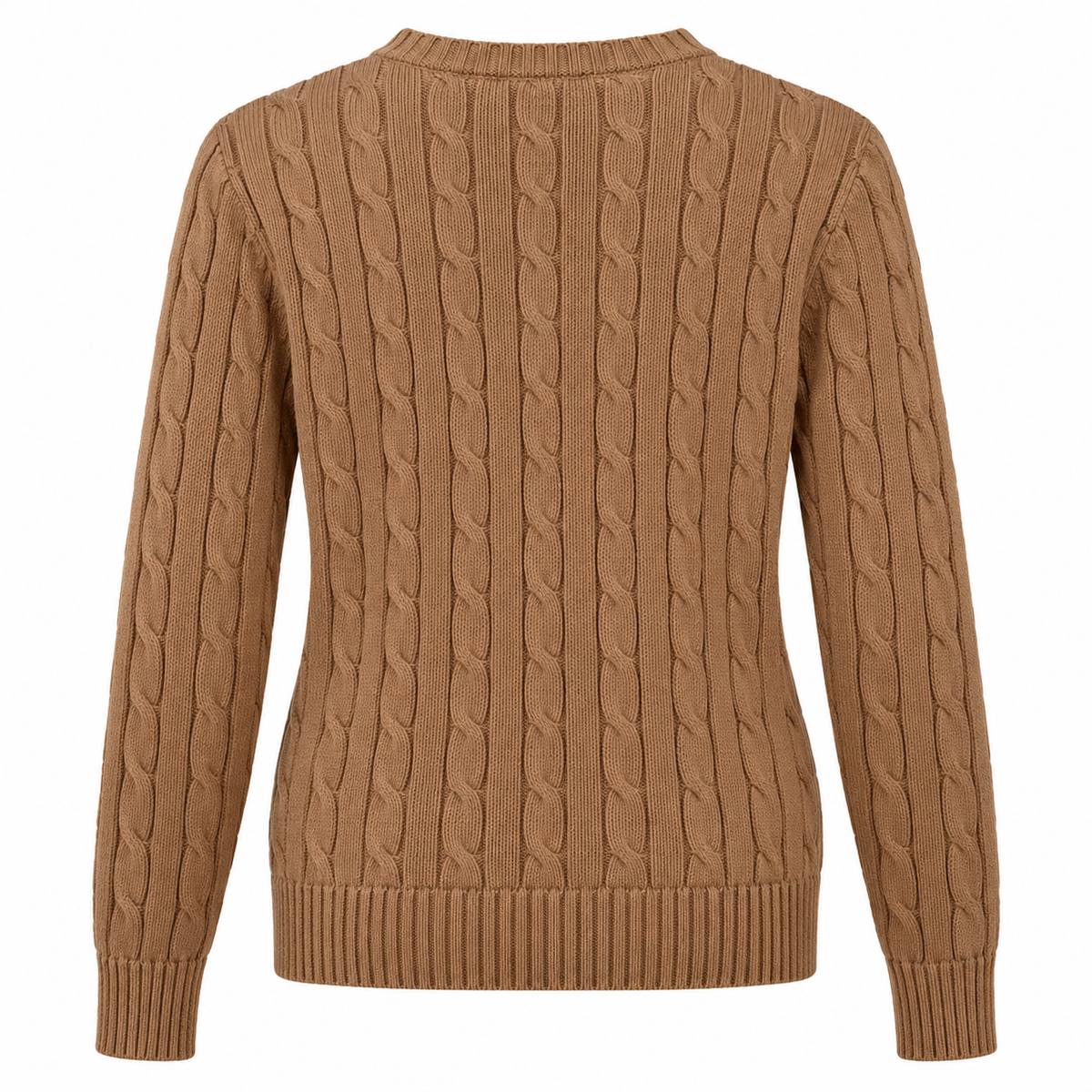 Polo Ralph Lauren Women’s Cable-Knit V-Neck Sweater – Brown