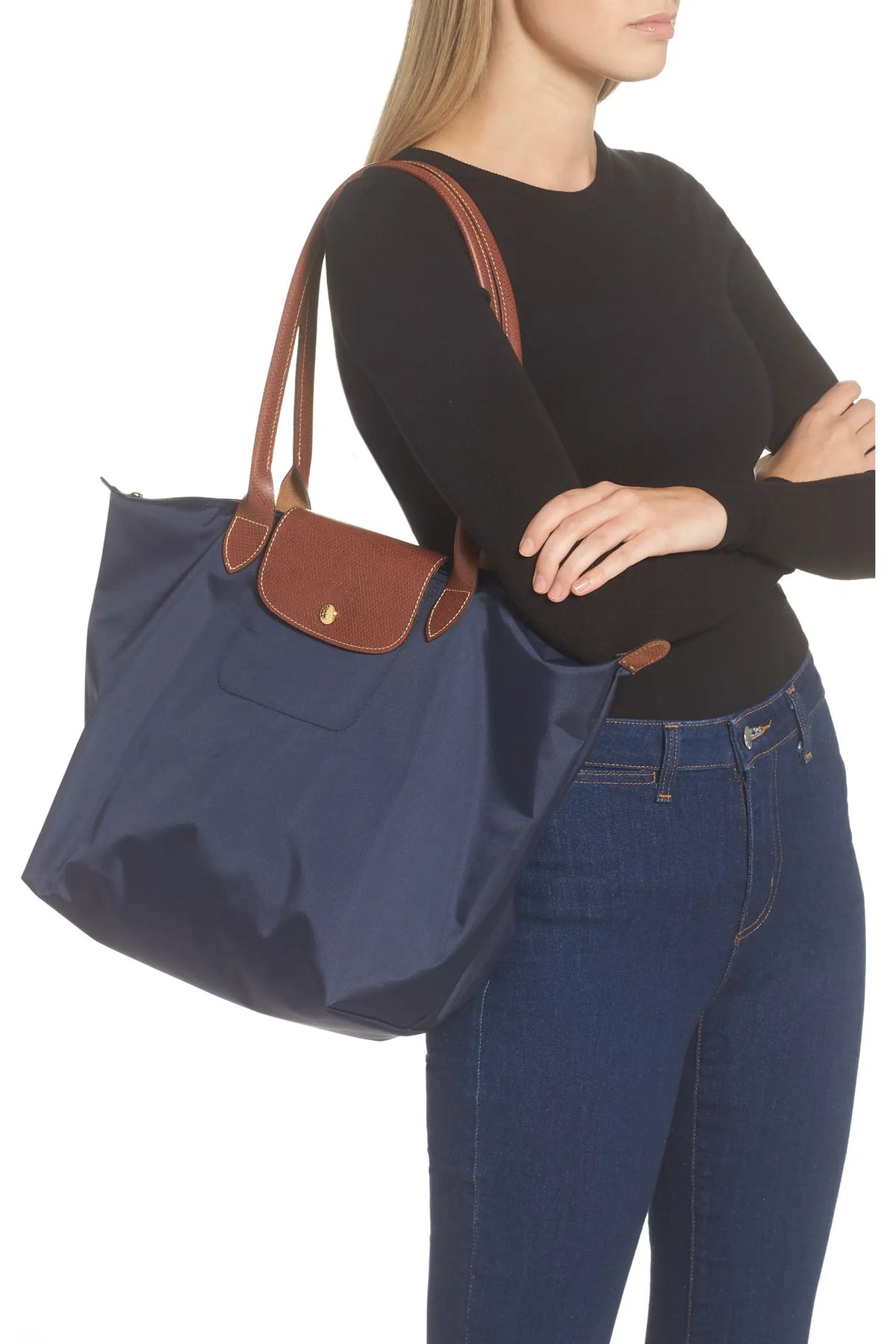 Longchamp Le Pliage Original Large Nylon Tote Bag Navy
