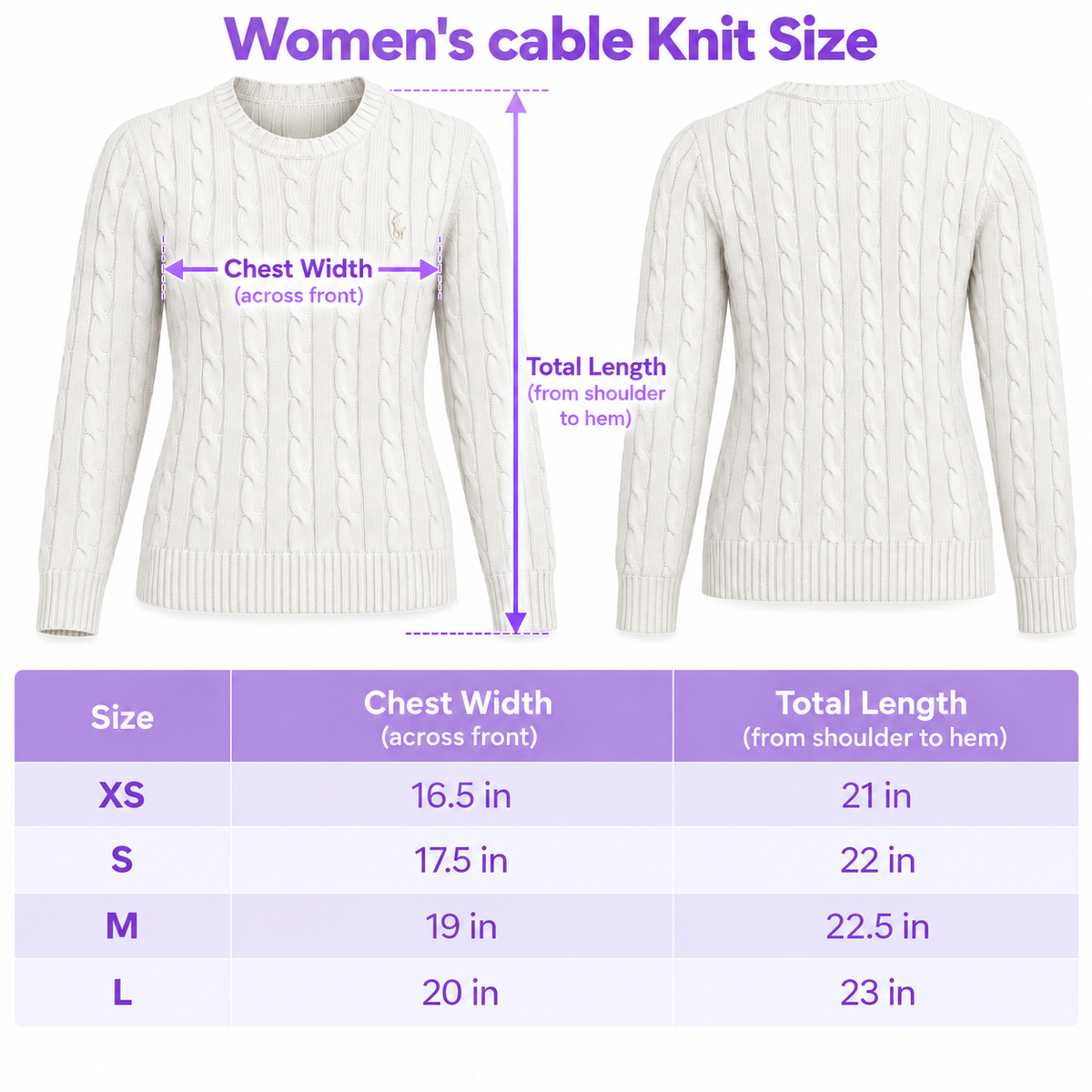 Polo Ralph Lauren Women’s Cable-Knit Sweater White