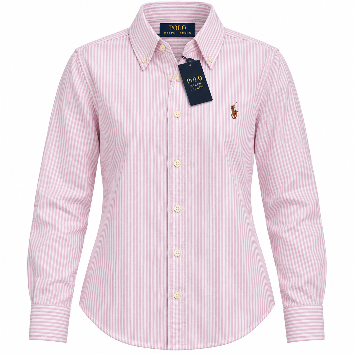 Polo Ralph Lauren Women's Pink Stripe  Cotton Oxford Shirt