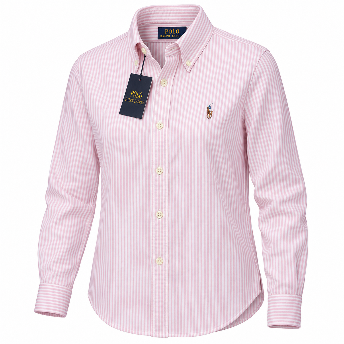 Polo Ralph Lauren Women's Pink Stripe  Cotton Oxford Shirt