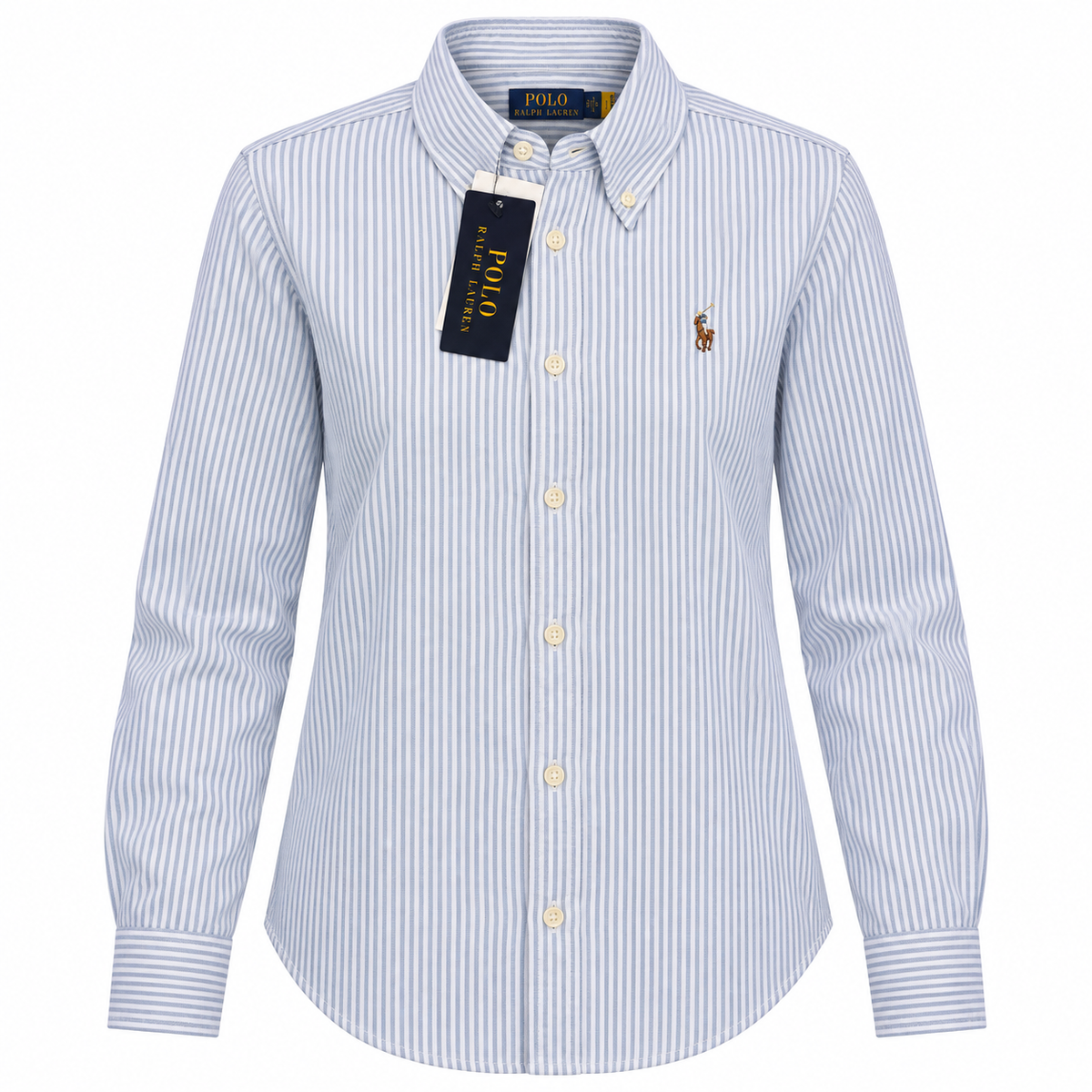 Polo Ralph Lauren Women's Blue Stripe  Cotton Oxford Shirt