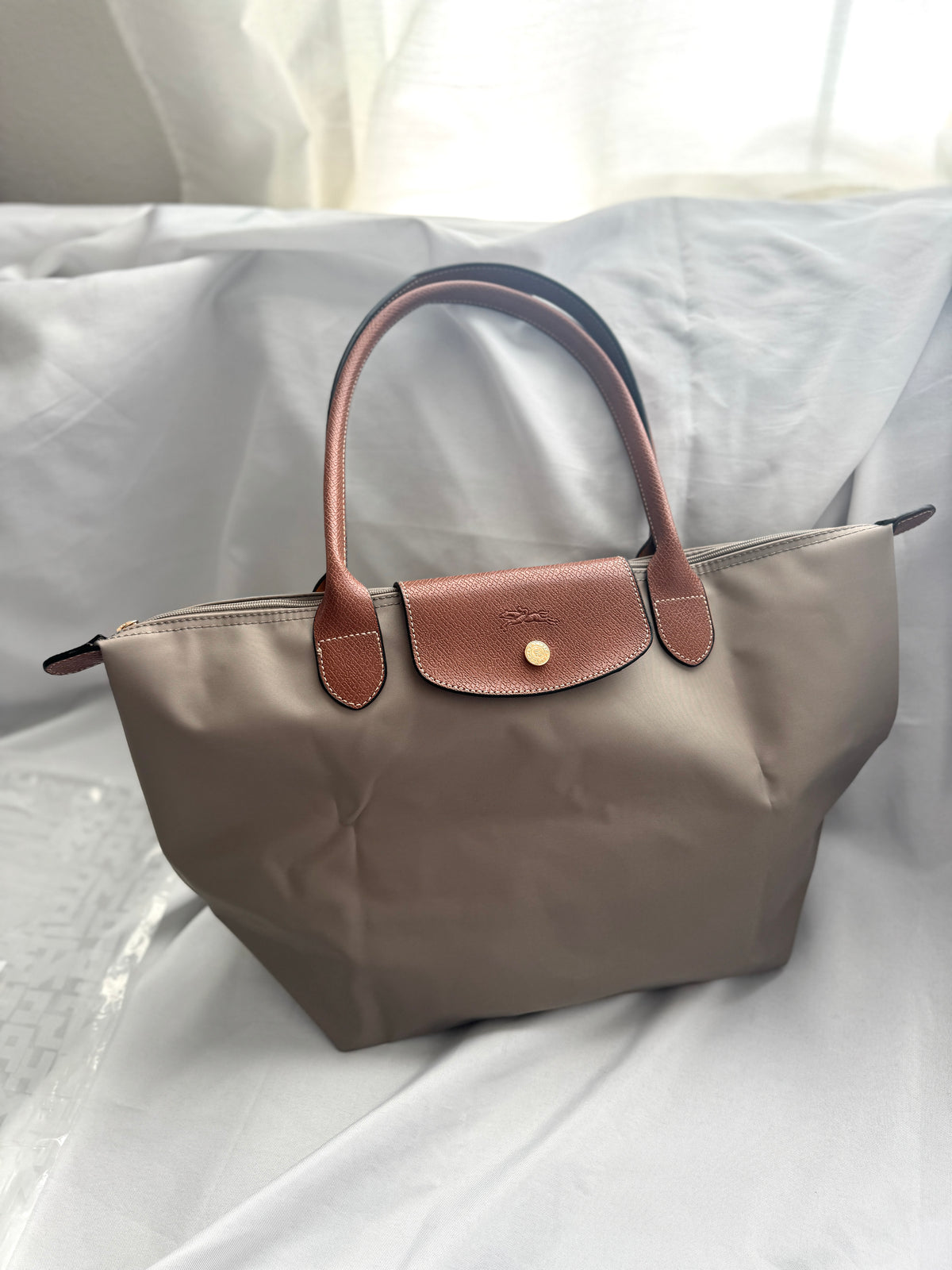 Longchamp Le Pliage Original Large Nylon Tote Bag Gray