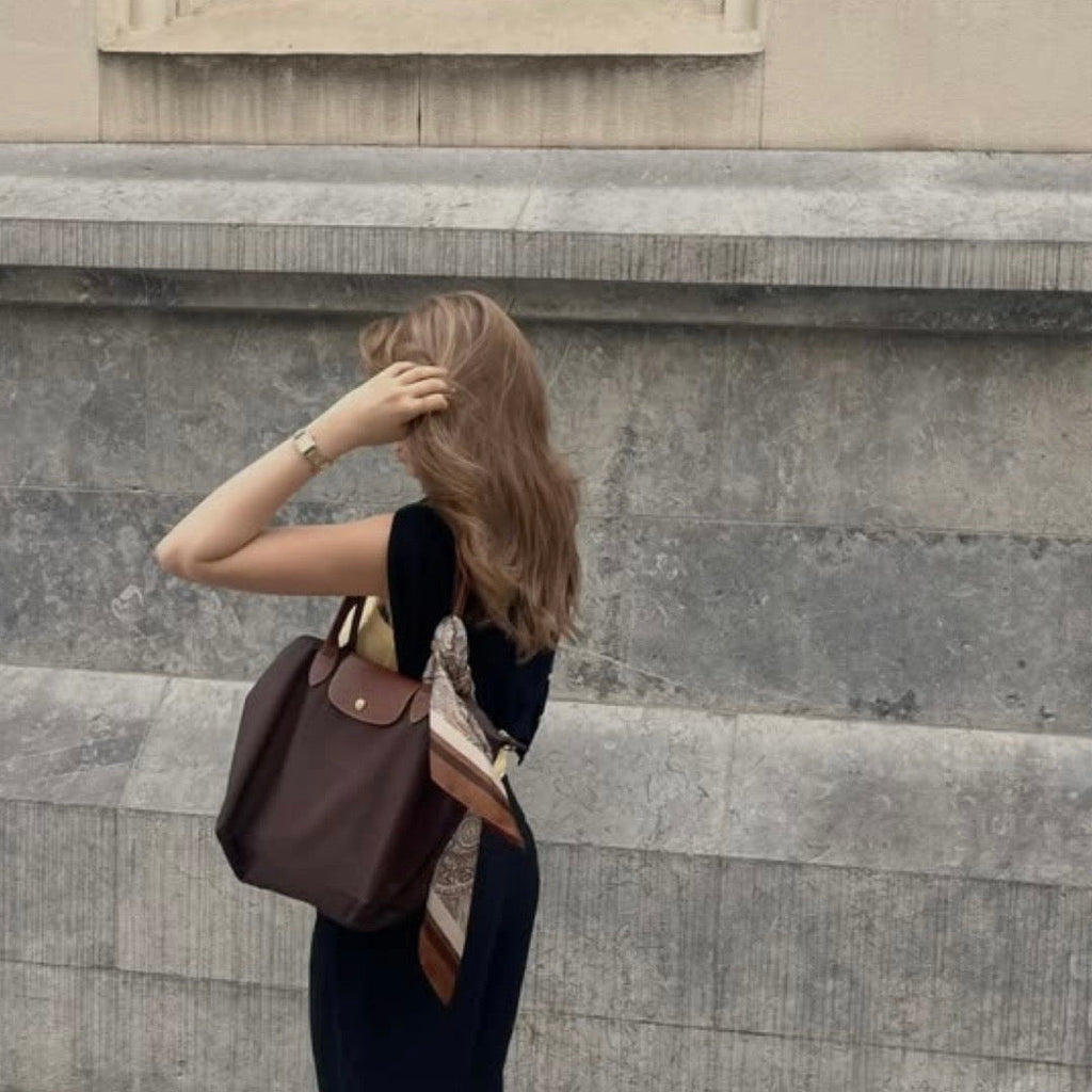 Longchamp Le Pliage Original Large Nylon Tote Bag Ebony