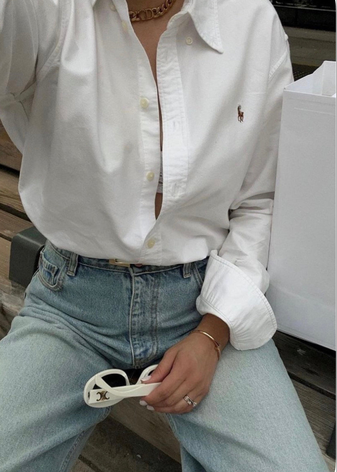 Polo Ralph Lauren Women's White Cotton Oxford Shirt