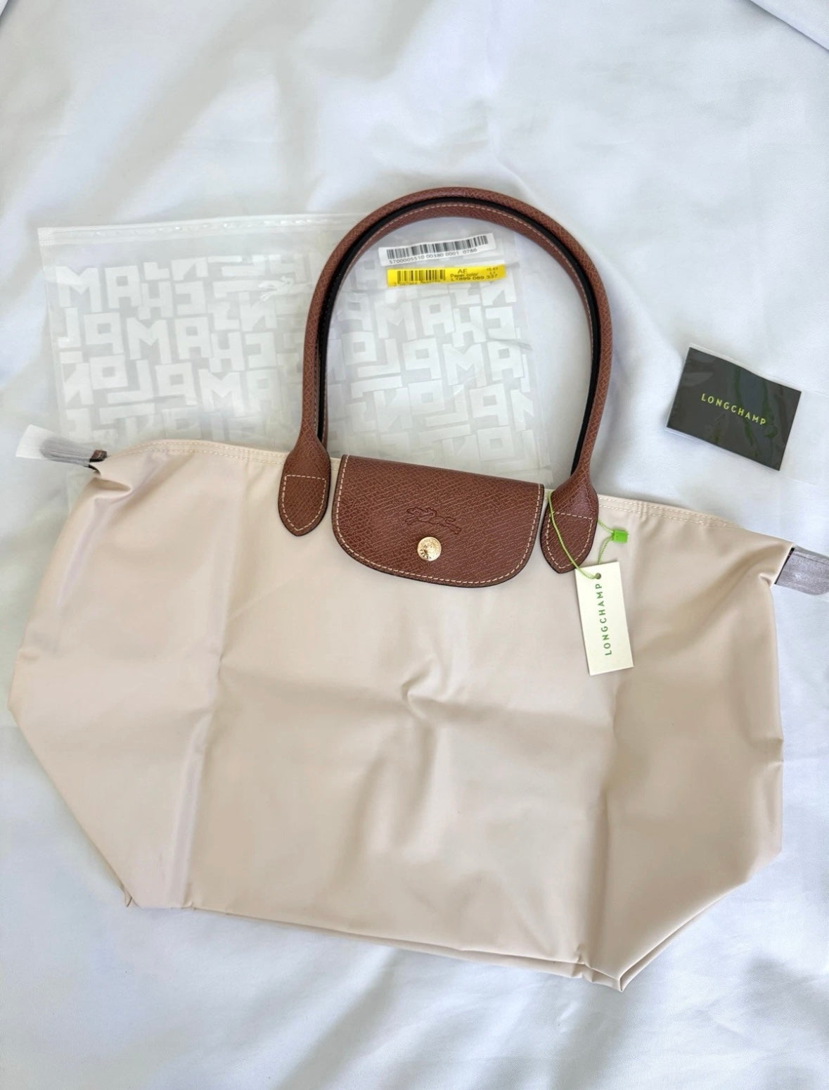 Longchamp Le Pliage Original Large Nylon Tote Bag Beige